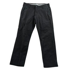Lee Mens Pants Size 34x30 Black Slim Straight Leg Classic Workwear Flat Front